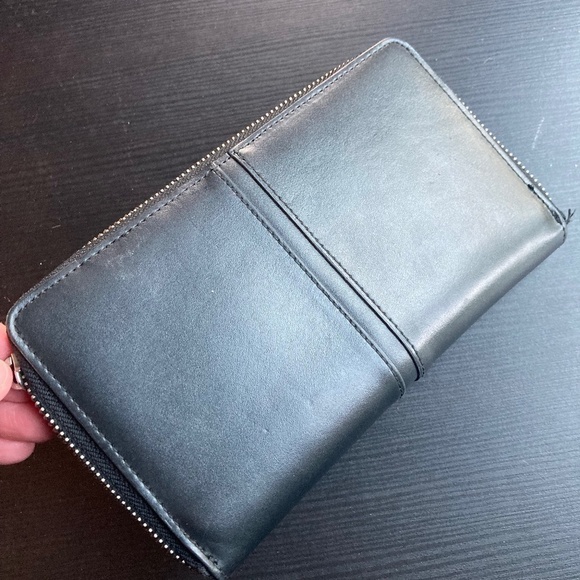 DANIER LEATHER BLACK WALLET (Zipper not working) - Picture 1 of 9